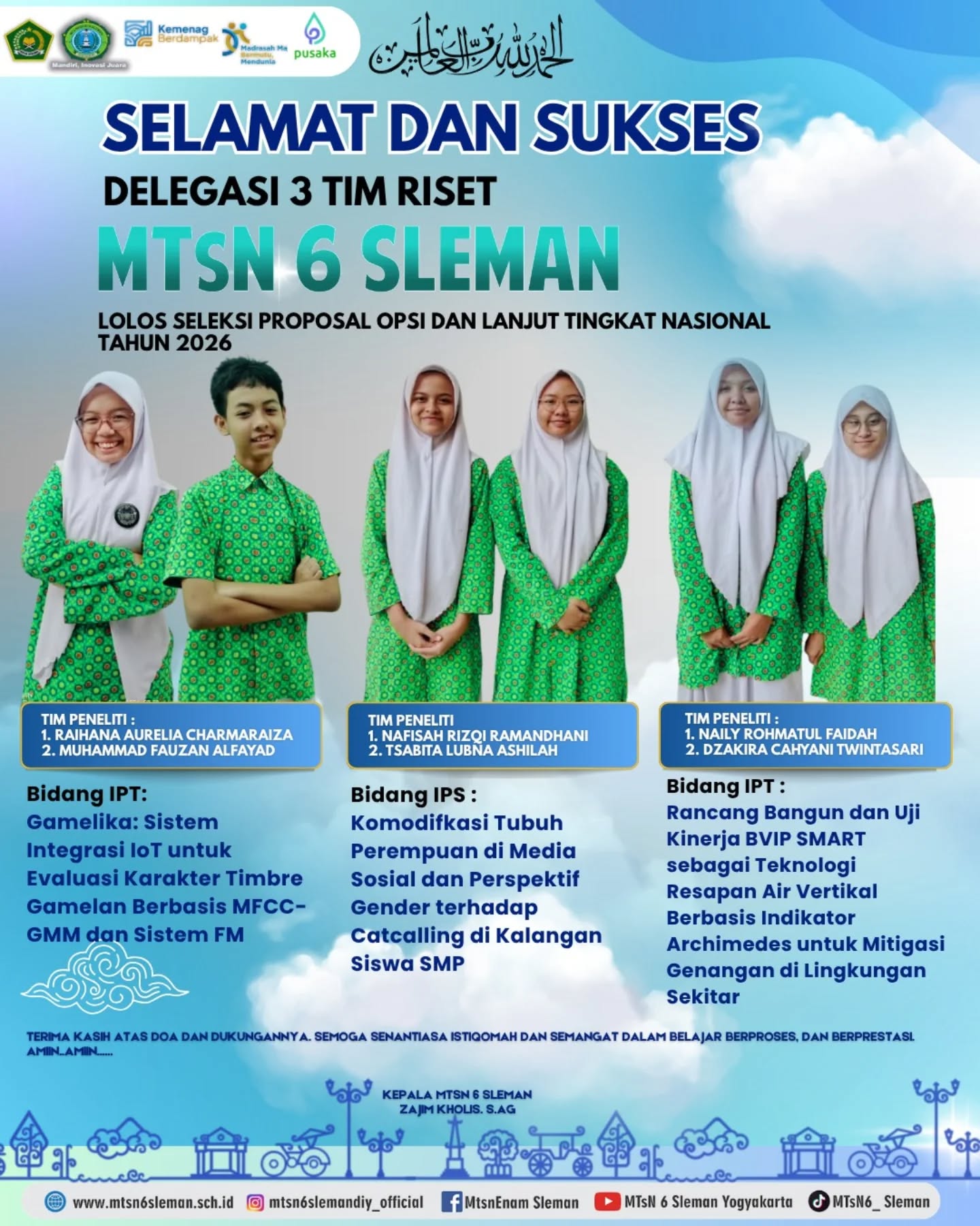 Selamat dan sukses untuk siswa